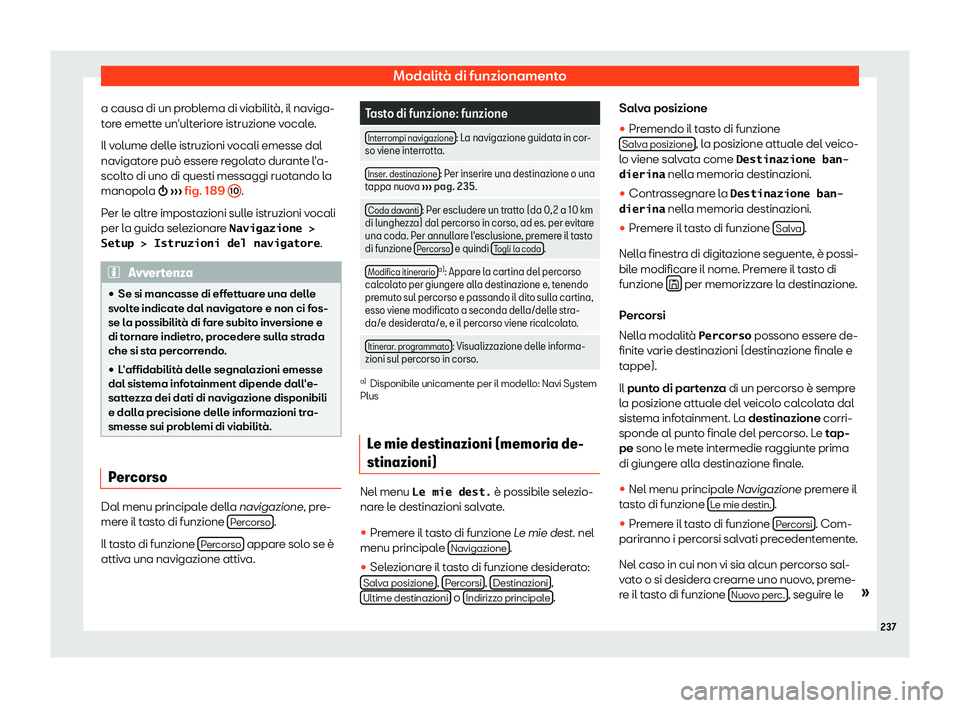 Seat Ateca 2019  Manuale del proprietario (in Italian) Modalit