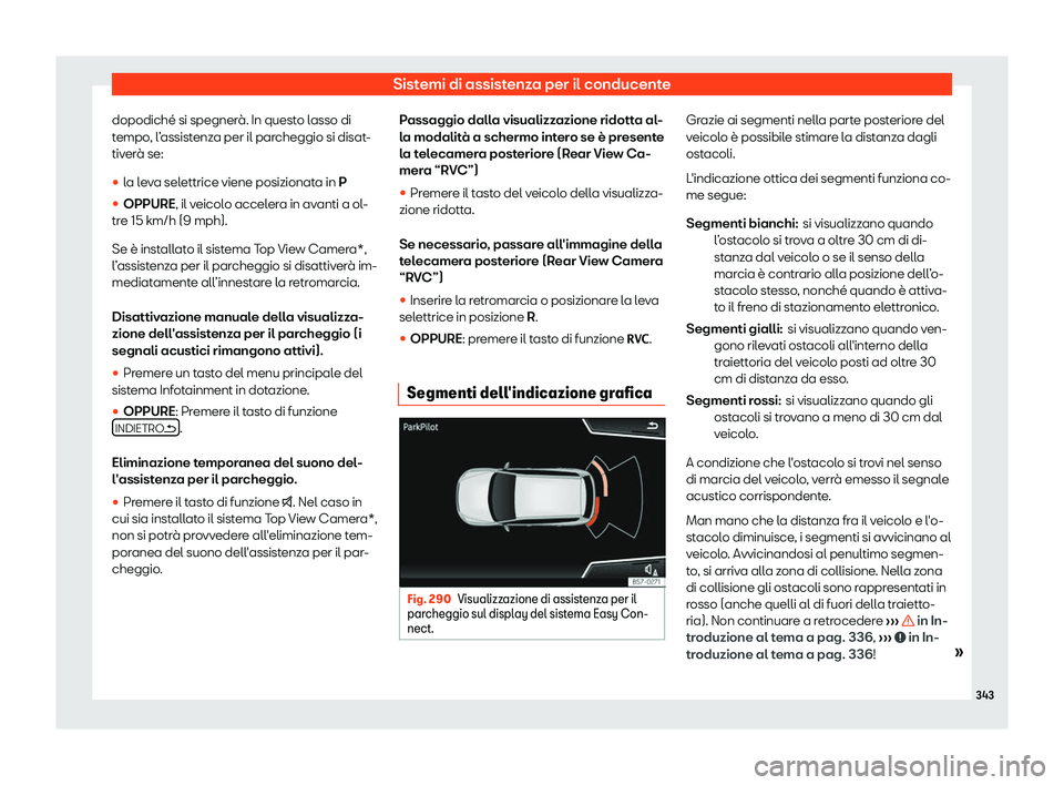 Seat Ateca 2019  Manuale del proprietario (in Italian) Sistemi di assistenza per il conducente
dopodich