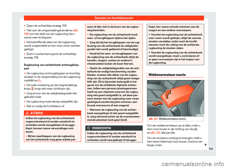 Seat Ateca 2019  Handleiding (in Dutch) Stoelen en hoofdsteunen
