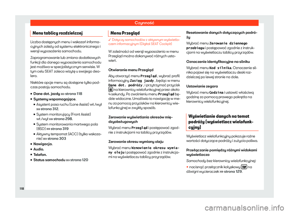 Seat Ateca 2019 Instrukcja Obsługi (in Polish) Czynno Seat Ateca 2019 Instrukcja Obsługi (in Polish) Czynno