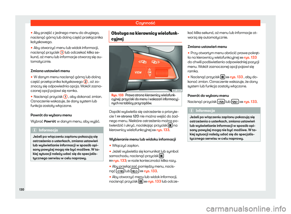 Seat Ateca 2019  Instrukcja Obsługi (in Polish) Czynno