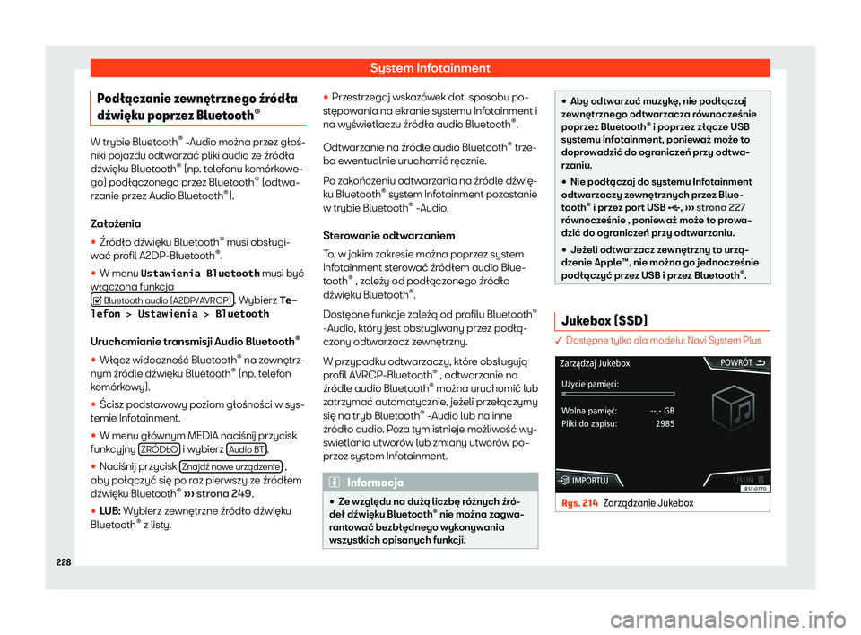 Seat Ateca 2019  Instrukcja Obsługi (in Polish) System Infotainment
Pod