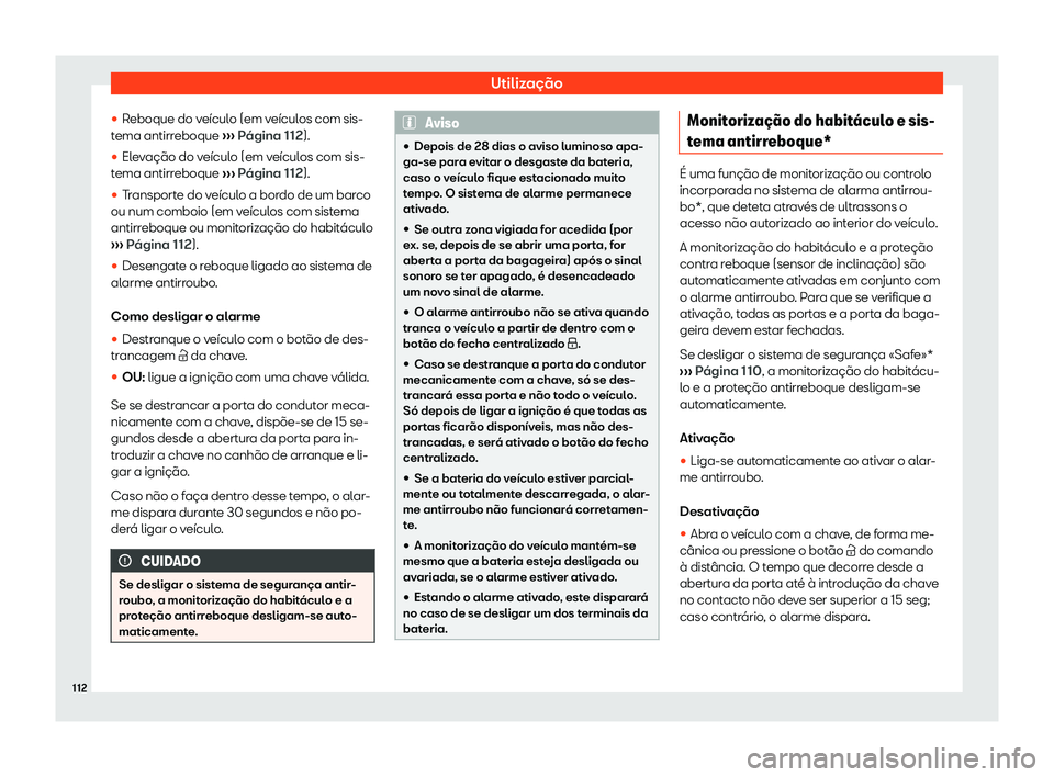 Seat Ateca 2019  Manual do proprietário (in Portuguese)  Utiliza