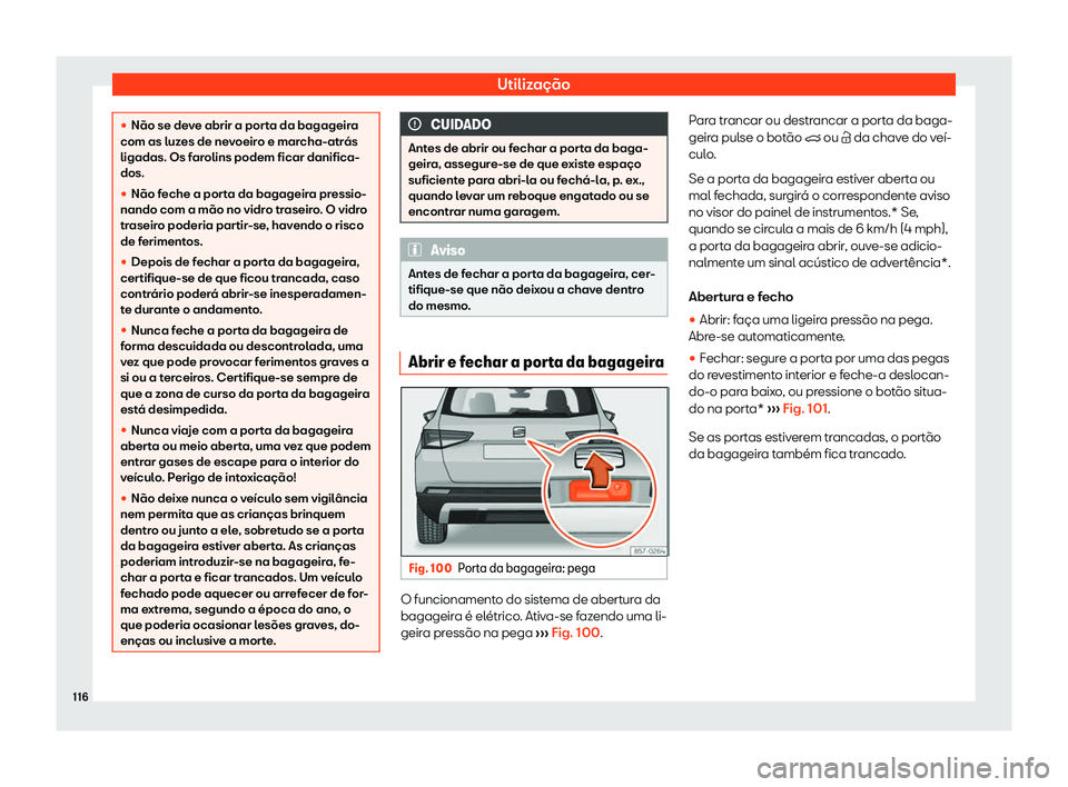 Seat Ateca 2019  Manual do proprietário (in Portuguese)  Utiliza