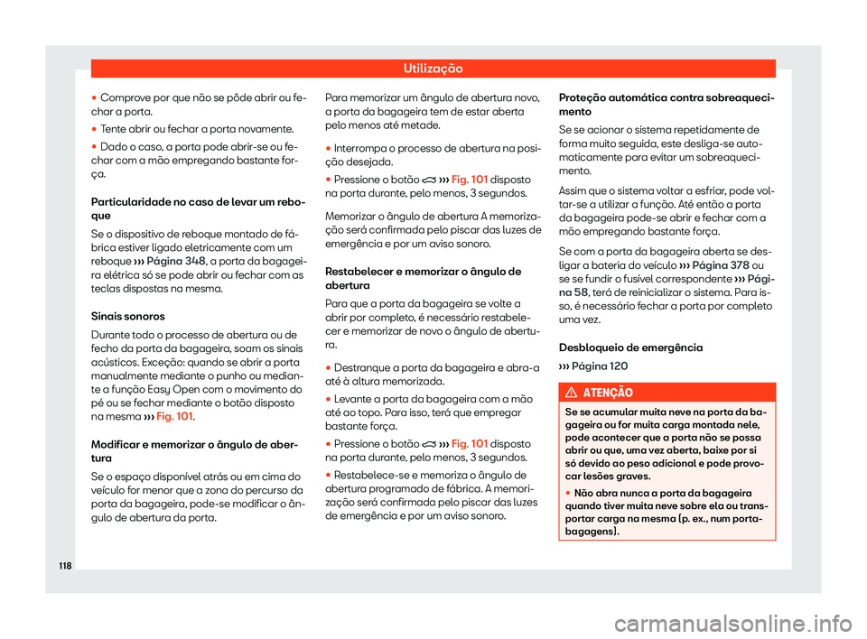 Seat Ateca 2019  Manual do proprietário (in Portuguese)  Utiliza