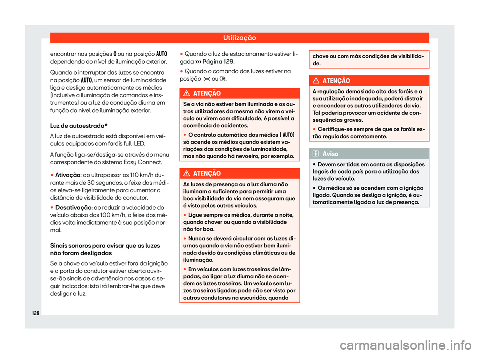Seat Ateca 2019  Manual do proprietário (in Portuguese)  Utiliza