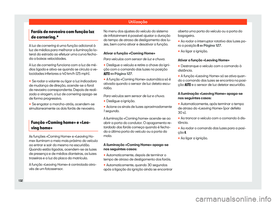 Seat Ateca 2019  Manual do proprietário (in Portuguese)  Utiliza