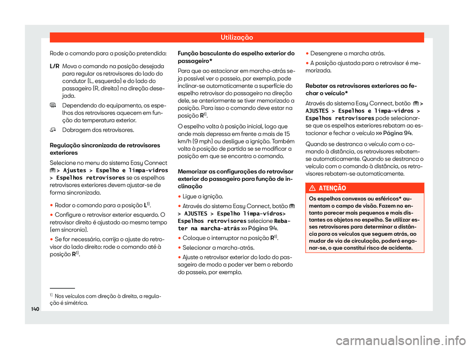 Seat Ateca 2019  Manual do proprietário (in Portuguese)  Utiliza