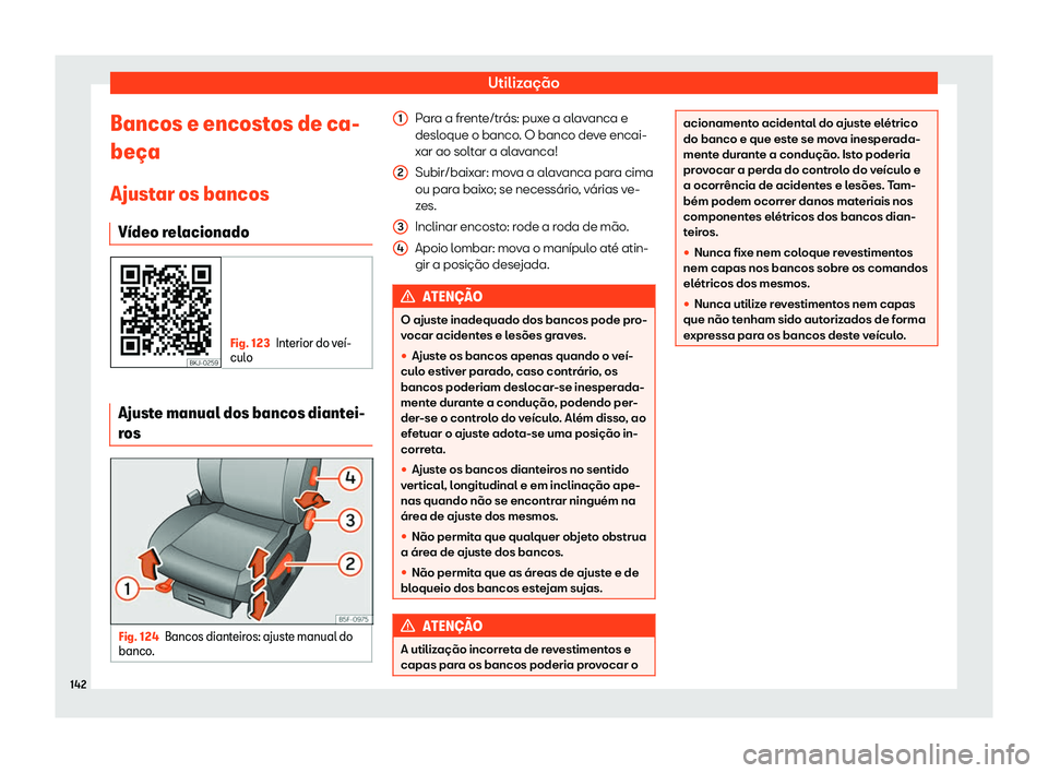 Seat Ateca 2019  Manual do proprietário (in Portuguese)  Utiliza