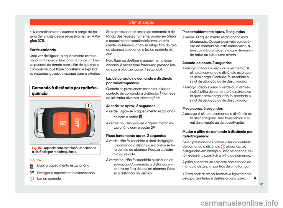 Seat Ateca 2019  Manual do proprietário (in Portuguese)  Climatiza