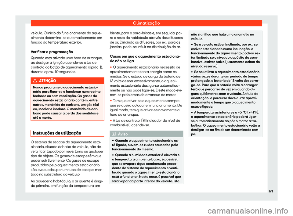 Seat Ateca 2019  Manual do proprietário (in Portuguese)  Climatiza