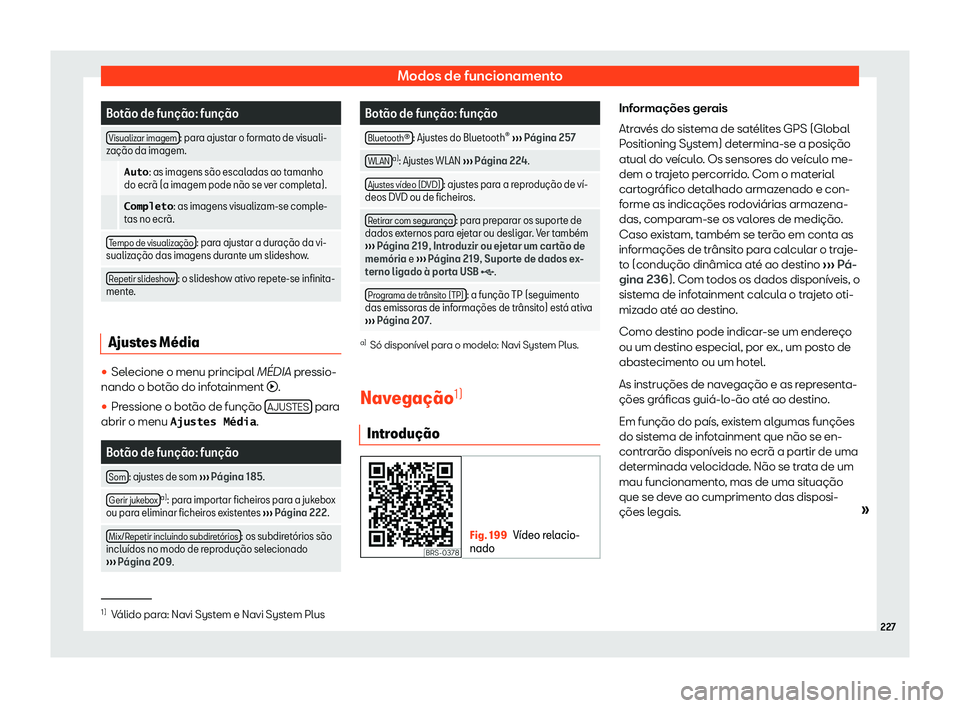 Seat Ateca 2019  Manual do proprietário (in Portuguese)  Modos de funcionamento
Bot