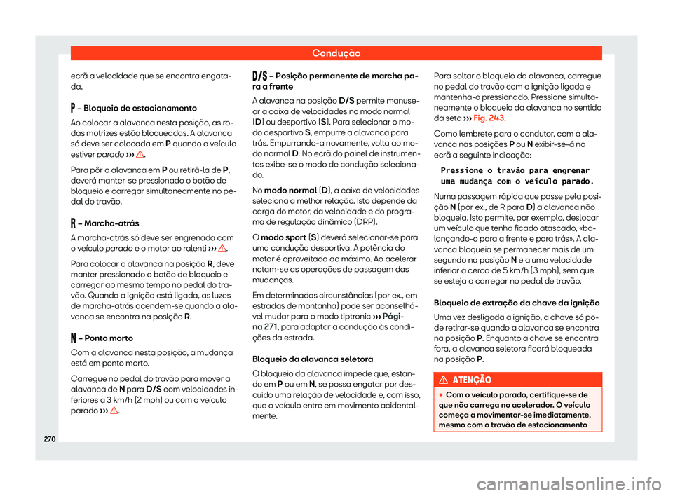 Seat Ateca 2019  Manual do proprietário (in Portuguese)  Condu