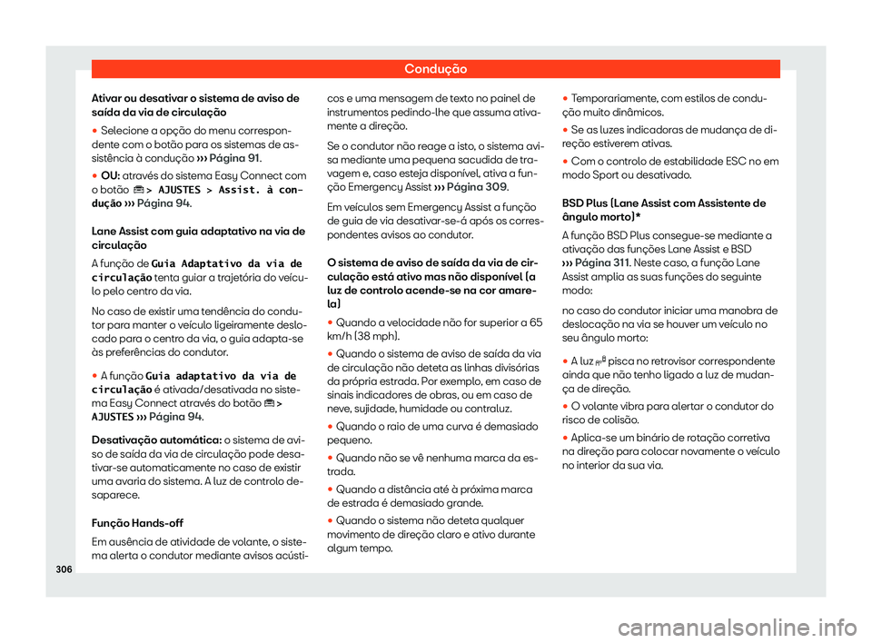 Seat Ateca 2019  Manual do proprietário (in Portuguese)  Condu