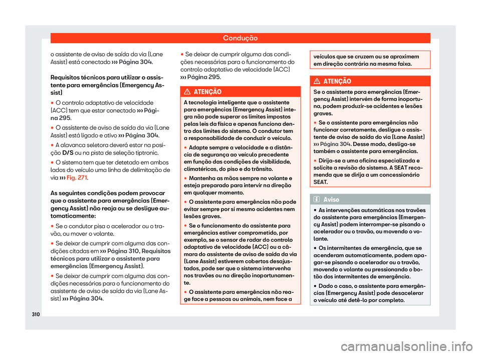 Seat Ateca 2019  Manual do proprietário (in Portuguese)  Condu