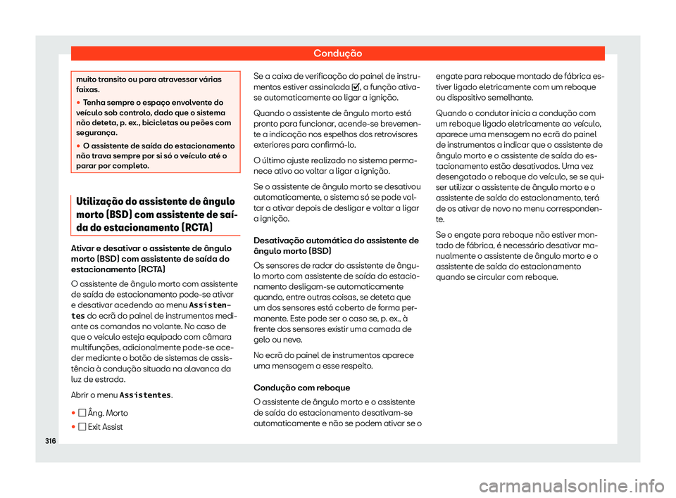 Seat Ateca 2019  Manual do proprietário (in Portuguese)  Condu