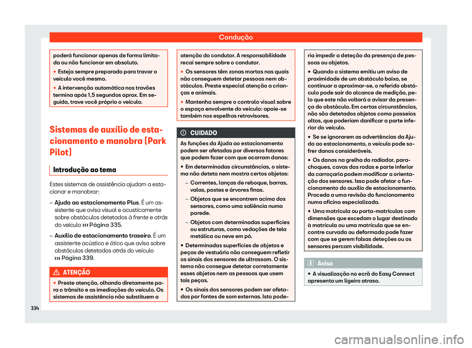 Seat Ateca 2019  Manual do proprietário (in Portuguese)  Condu