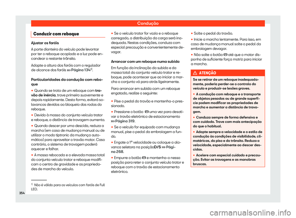 Seat Ateca 2019  Manual do proprietário (in Portuguese)  Condu