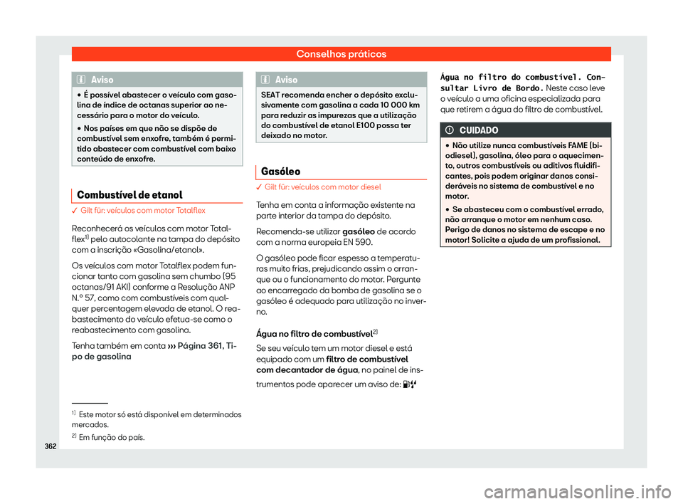 Seat Ateca 2019 Manual do proprietário (in Portuguese) Conselhos pr Seat Ateca 2019 Manual do proprietário (in Portuguese) Conselhos pr