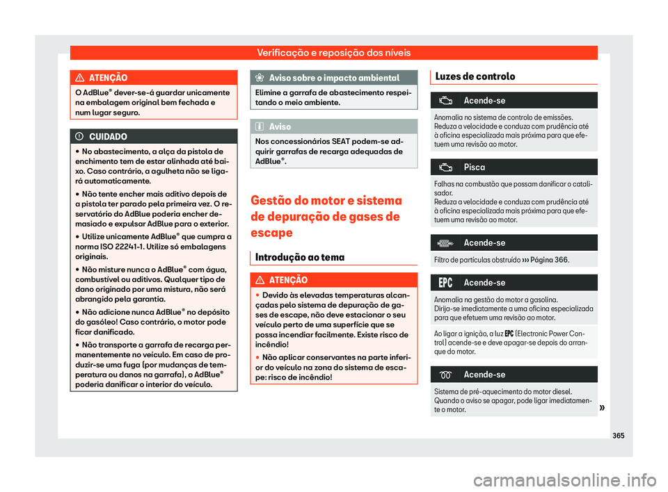 Seat Ateca 2019 Manual do proprietário (in Portuguese) Verifica Seat Ateca 2019 Manual do proprietário (in Portuguese) Verifica