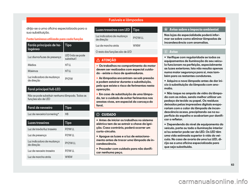 Seat Ateca 2019 Manual do proprietário (in Portuguese) Fus Seat Ateca 2019 Manual do proprietário (in Portuguese) Fus