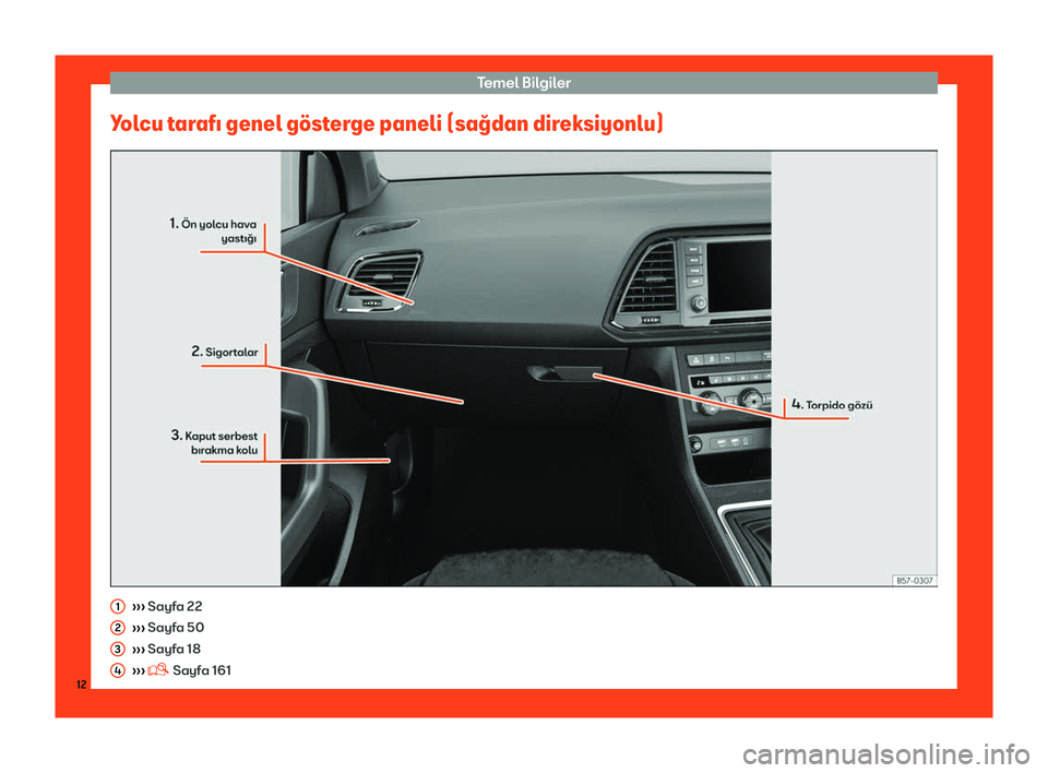Seat Ateca 2019 Kullanım Kılavuzu (in Turkish) Temel B Seat Ateca 2019 Kullanım Kılavuzu (in Turkish) Temel B