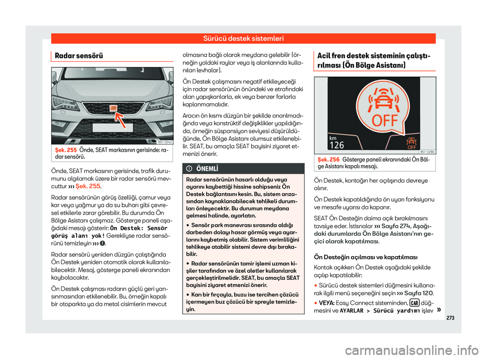 Seat Ateca 2019 Kullanım Kılavuzu (in Turkish) S Seat Ateca 2019 Kullanım Kılavuzu (in Turkish) S