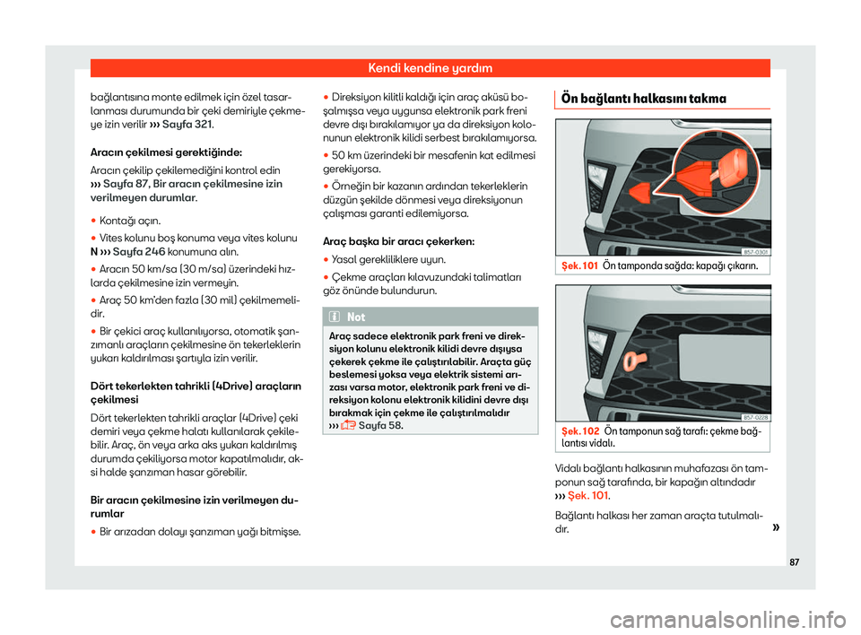 Seat Ateca 2019  Kullanım Kılavuzu (in Turkish) Kend
