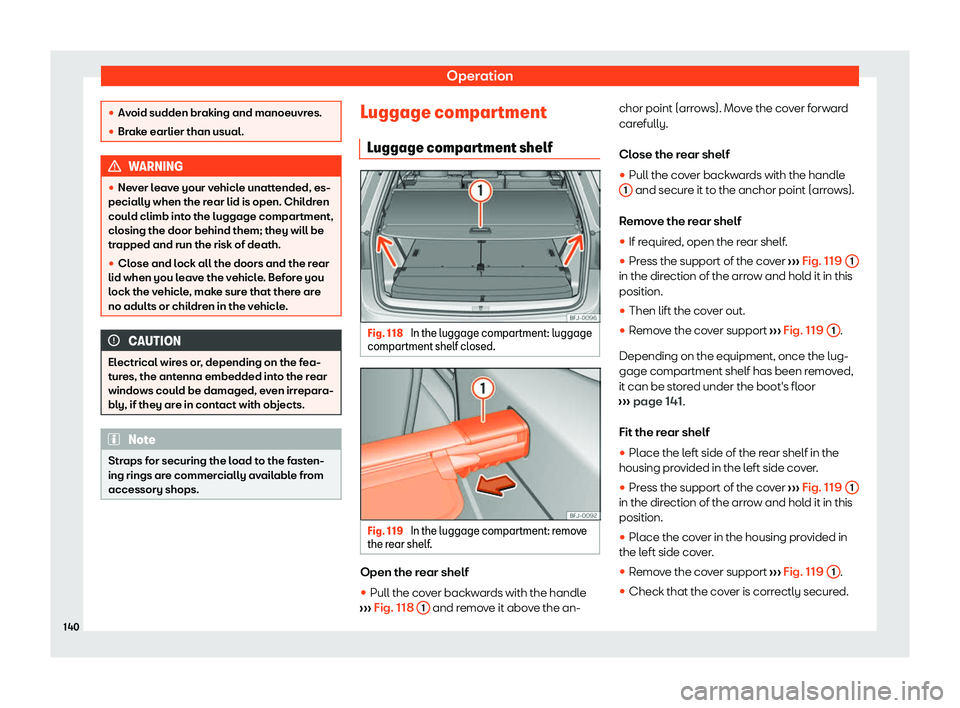 Seat Tarraco 2020  Owners manual Operation
