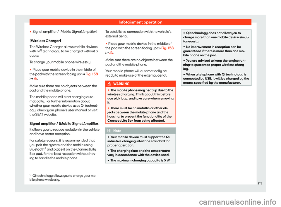 Seat Tarraco 2020 Service Manual Infotainment operation
