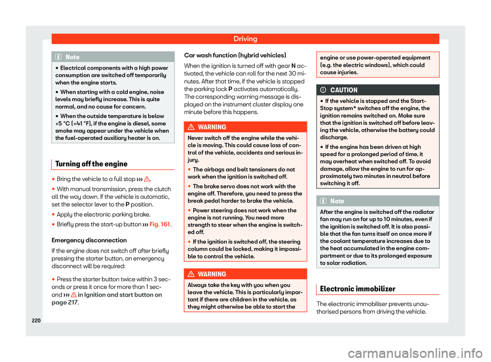 Seat Tarraco 2020  Owners manual Driving
Note
