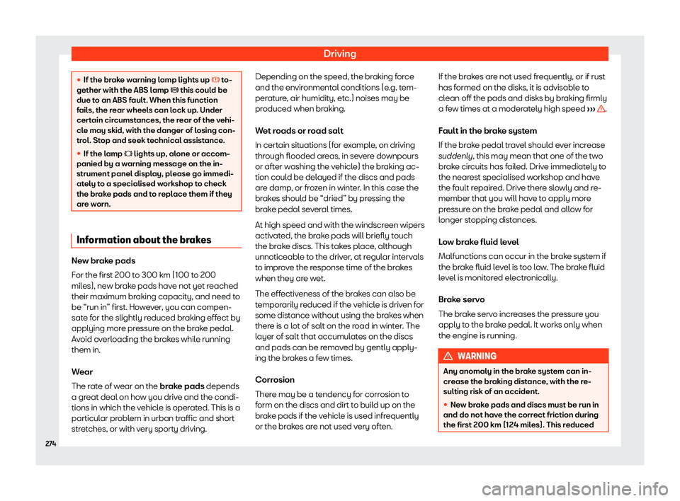 Seat Tarraco 2020  Owners manual Driving
