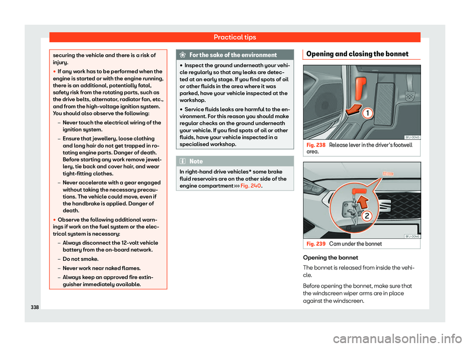 Seat Tarraco 2020  Owners manual Practical tips
securing the vehicle and there is a risk of
injury.
