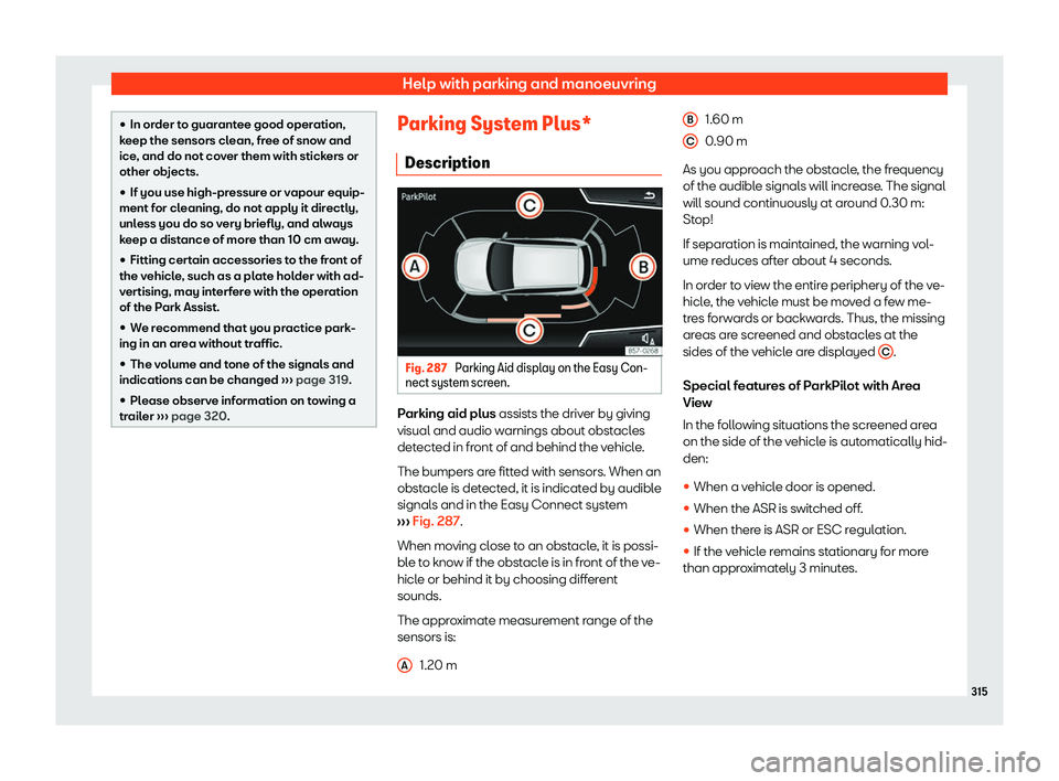 Seat Tarraco 2019  Owners manual Help with parking and manoeuvring
