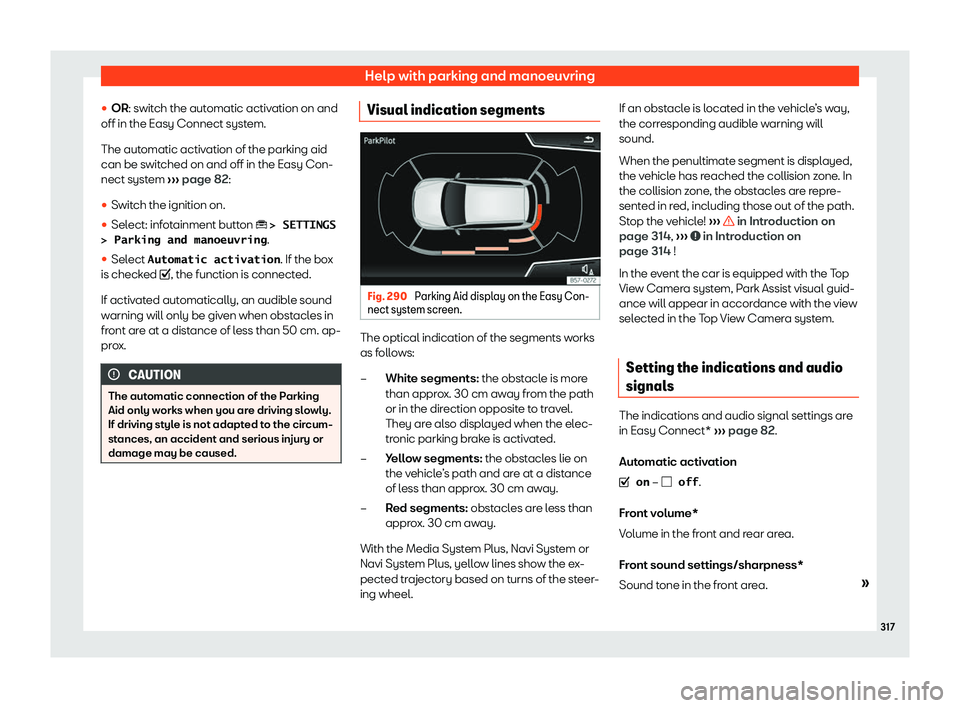 Seat Tarraco 2019  Owners manual Help with parking and manoeuvring

