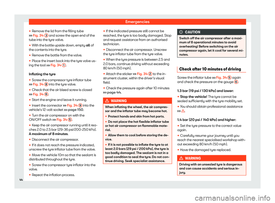 Seat Tarraco 2019 Service Manual Emergencies
