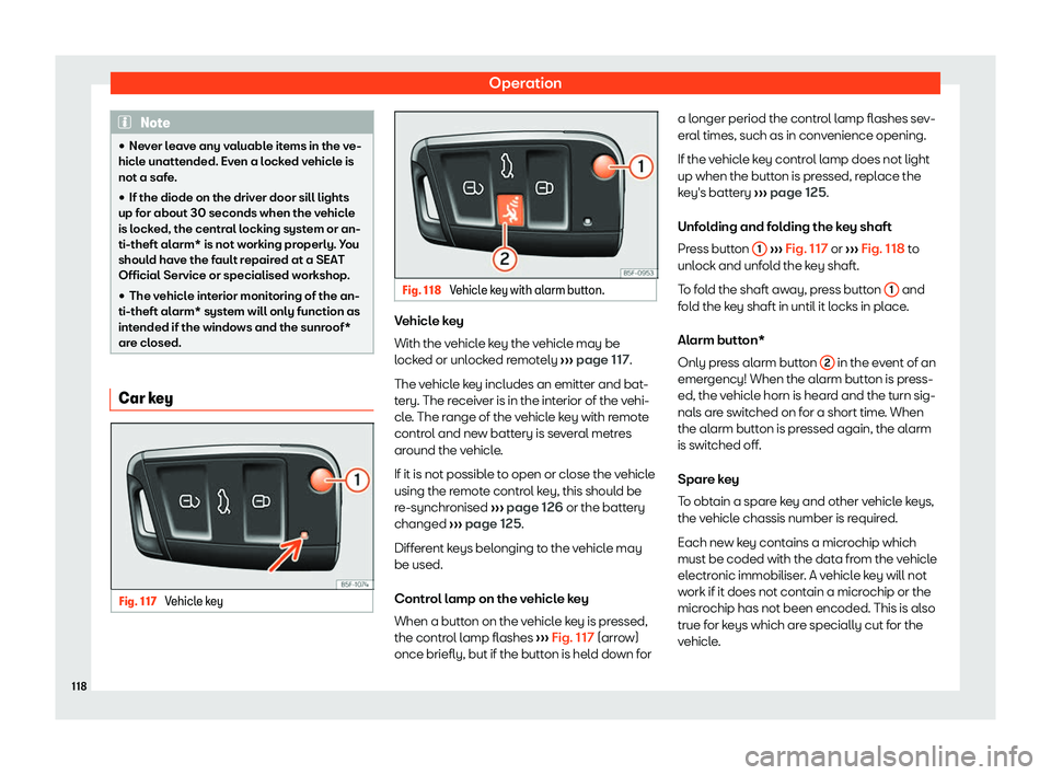 Seat Tarraco 2018  Owners manual Operation
Note
