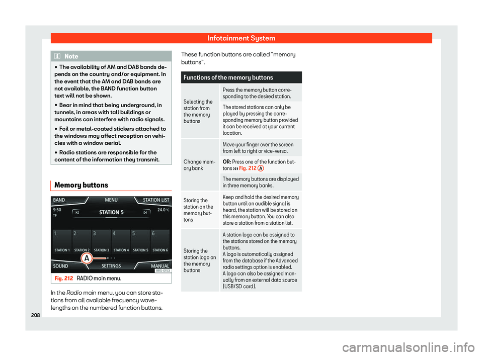Seat Tarraco 2018  Owners manual Infotainment System
Note
