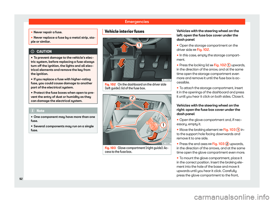 Seat Tarraco 2018 Owners Manual Emergencies
