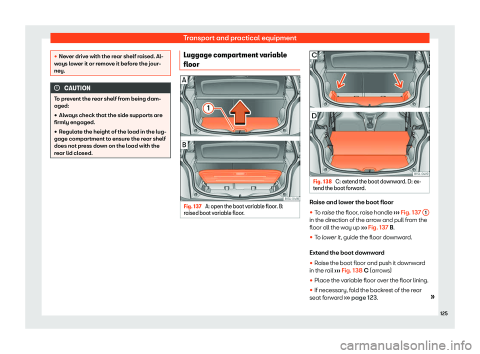 Seat Mii 2018  Owners manual Transport and practical equipment
