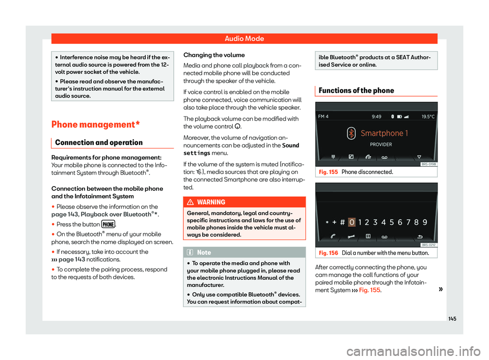 Seat Mii 2018  Owners manual Audio Mode
