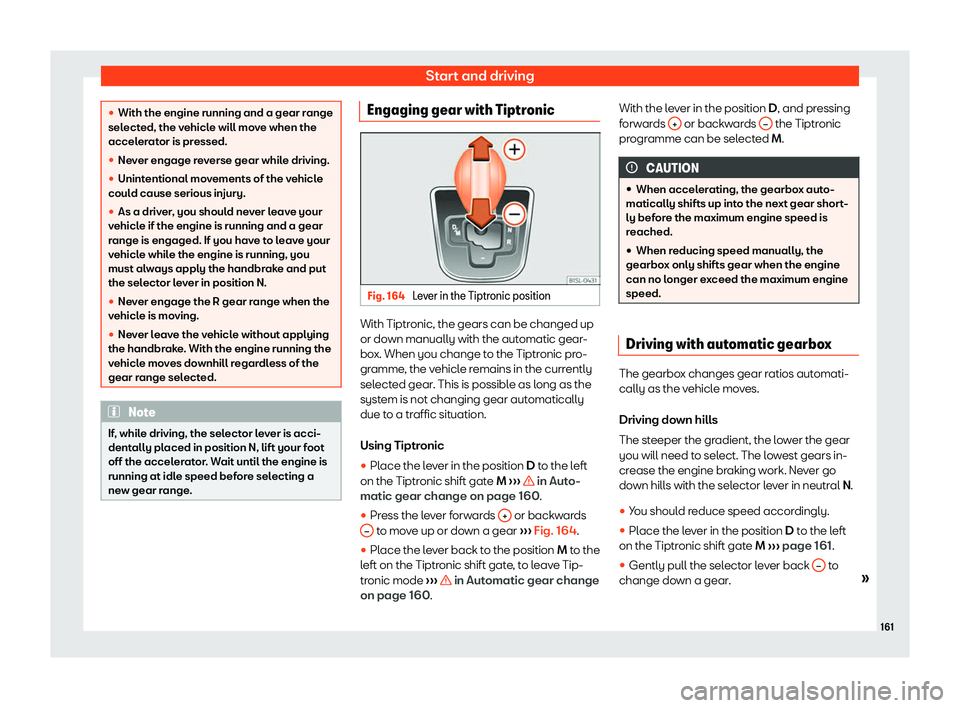 Seat Mii 2018  Owners manual Start and driving
