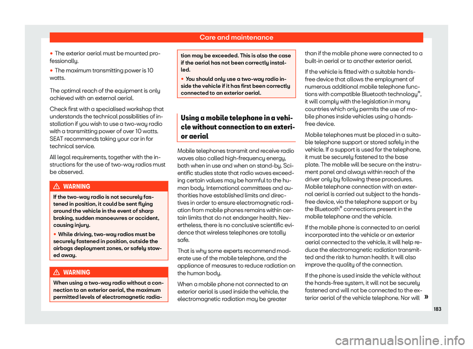 Seat Mii 2018  Owners manual Care and maintenance
