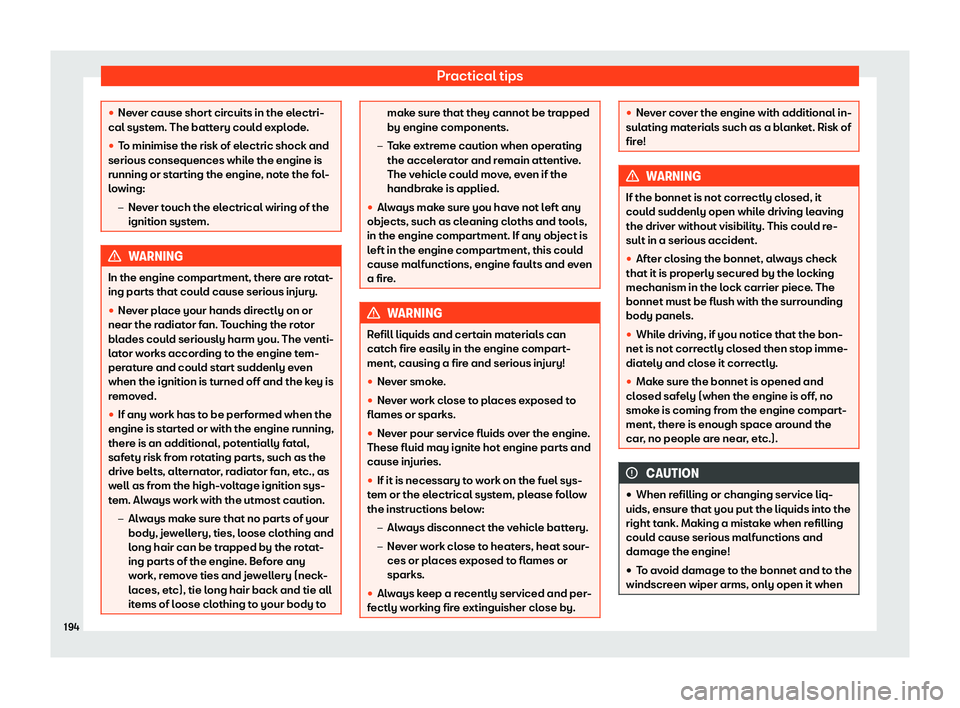 Seat Mii 2018  Owners manual Practical tips
