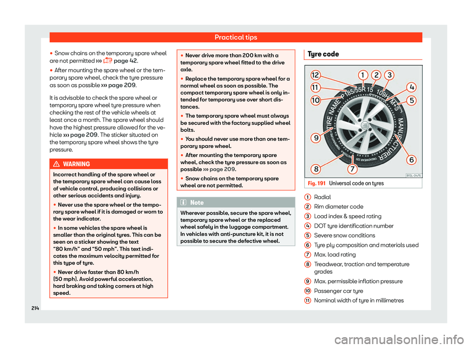 Seat Mii 2018  Owners manual Practical tips
