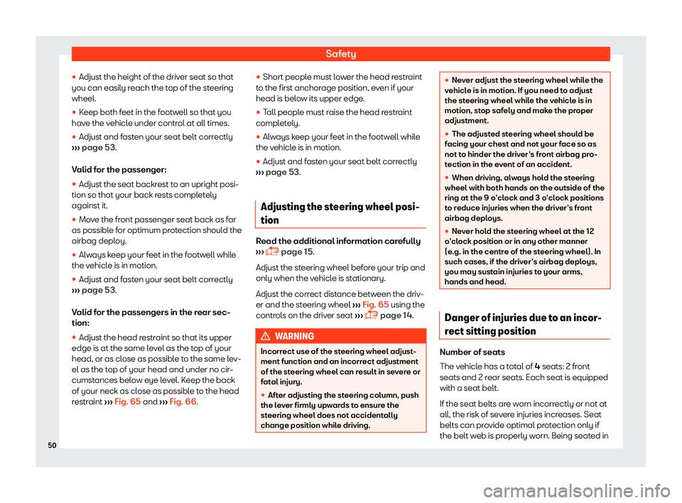Seat Mii 2018 Workshop Manual Safety
