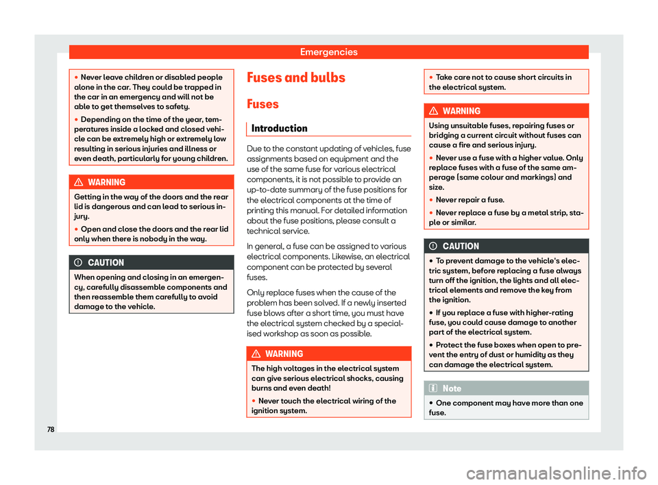 Seat Mii 2018 Manual PDF Emergencies

