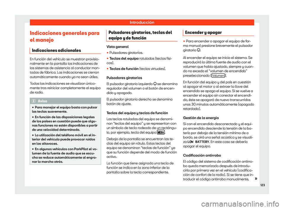 Seat Mii electric 2020  Manual de instrucciones (in Spanish) Introducci