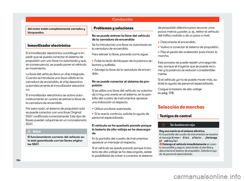 Seat Mii electric 2020 Manual de instrucciones (in Spanish) Conducci Seat Mii electric 2020 Manual de instrucciones (in Spanish) Conducci