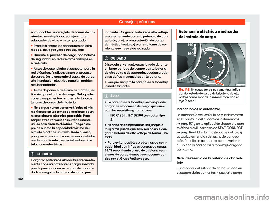 Seat Mii electric 2020 Manual de instrucciones (in Spanish) Consejos pr Seat Mii electric 2020 Manual de instrucciones (in Spanish) Consejos pr